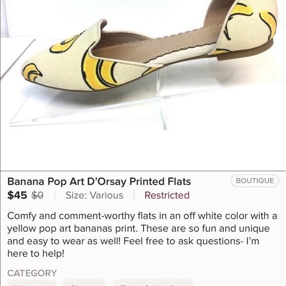 Restricted Banana Pop Art D’orsay printed flats - Picture 5 of 5